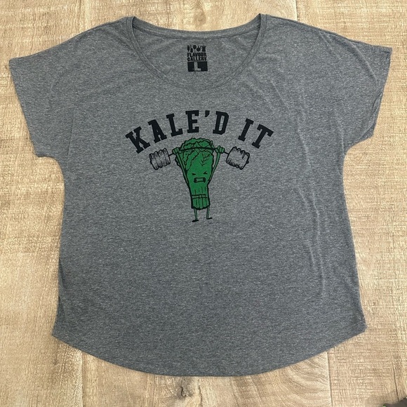 Tops - “Kale’d It” Pun Graphic Tee | Size L | Funny Fitness-Inspired Dolman T-Shirt